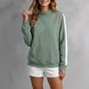 Sudadera de punto acanalado de cuello alto para mujer, estilo casual deportivo holgado con rayas en las mangas, nueva colección Otoño/Invierno 2026, europea y americana transfronteriza