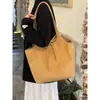 Bolso de mano reversible de tweed a cuadros casual estilo coreano para mujer, nueva colección otoño/invierno 2026, bolso de hombro de gran capacidad con forro de gamuza