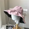 Sombrero Japonés de Protección Solar UV para Mujer, Sombrero de Pescador de Ala Ancha Estilo Coreano, Sombrero de Sol Anti-UV, Sombrero de Sol Negro de Goma para Cubrir la Cara de Verano