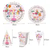 Set de Platos de Papel Desechables para Fiesta de Cumpleaños | Platos Redondos de 9 Pulgadas con Tema Colorido de Feliz Cumpleaños para Mesa de Fiesta de Niños y Adultos