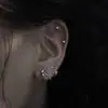Brincos em Forma de Estrela com Costas Cruzadas, Design de Nicho, Brincos de Estilo Minimalista, Modelo Novo, Brincos Personalizados com Duas Tiras, Tendência