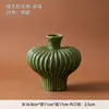 Vaso verde de barriga larga estilo wabi-sabi design de nicho vaso de flores artístico personalizado ornamento de artesanato em cerâmica para sala de estar de homestay
