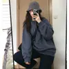 Jaqueta Moletom Cinza Pesada Gola Redonda Versátil Tamanho Plus Size Unissex 2026 Novo Outono/Inverno Top Oversize Tendência
