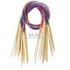 Tubo de color agujas de bambú de doble punta blanqueadas aguja de lana aguja de suéter juego de 80 cm de 18 modelos KN009