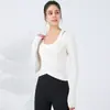 Roupas de yoga leves, com sensação de "quase nada", para mulheres, de secagem rápida, respiráveis, tops esportivos de manga curta e manga longa, tops de fitness, em estoque, direto do fabricante