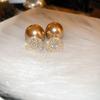 Pendientes de Plata con Aguja de Plata y Zirconia con Forma de Hoja y Espiga de Trigo Estilo Coreano Lujo Ligero Moda Pendientes de Botón de Alta Gama con Sentido de Diseño Pendientes de Nicho
