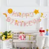 Estrelas de Desenho Animado, Sol, Nuvens, Letras de Feliz Aniversário, Bandeirola, Decorações de Parede de Fundo para Festa de Aniversário Infantil