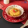 ShunxiangLafre Vajilla de Cerámica Juego de Cuencos y Platos para el Hogar Regalo de Inauguración de Casa Juego de Cuencos y Platos para Boda Cuenco para Arroz