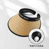 Sombrero de paja tejido con protección solar UV, diadema combinable, sombrero fresco con letras, sombrero para el sol ajustable, sombrero de paja de ala grande