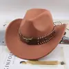Chapéu Top Étnico Chapéu de Cowboy Ocidental Xizang Xizang Chapéu de Performance Chapéu de Lã Chapéu de Lã Retrô Centro-Europeu e Americano