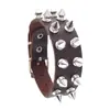 Pulseira masculina punk com tema de motocicleta, legal e estilosa, transfronteiriça, couro PU com rebites pontiagudos, pulseira de subcultura, acessório de pulseira personalizado