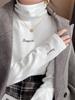 Camiseta Básica de Cuello Alto Derong para Mujer en Otoño e Invierno, Ropa Interior Cálida, Diseño que Afina la Figura, Camiseta de Manga Larga con Cuello de Felpa