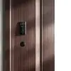 Puerta de seguridad para el hogar de aleación de zinc nivel 4 súper con transferencia de veta de madera estilo chino, con aislamiento y insonorización rellenos de espuma, diseño de doble puerta