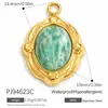Yuhui Accesorios para Joyería DIY de Acero Inoxidable Transfronterizo Colgante de Piedra Natural en Forma de Corazón Gota de Agua Estrella Sol Accesorios DIY