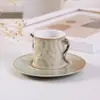 Alto Valor Estético Pequeno e Requintado Conjunto de Xícara de Café e Pires Doméstico Tamanho Pequeno Cerâmica Xícara de Chá Avançada Simples Padrão de Árvore Xícara de Café