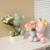 Flor pequeño oso violento sala de estar decoraciones para el hogar inauguración de casa casa nueva escritorio porche adornos regalos creativos para recién llegados