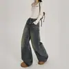 Jeans de pierna ancha estilo retro americano extralargos para mujeres altas, colección otoño 2026, estilo callejero, pantalones rectos de largo hasta el suelo