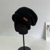 Chapéu de malha de lã estilo coreano para outono e inverno, novo, feminino, circunferência da cabeça grande, rosto pequeno, quente, protetor de orelhas, chapéu de lua moderno
