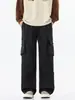 Pantalones cargo rectos de moda estilo americano con bolsillos grandes, unisex, otoño vintage de corte holgado, pantalones casuales modernos y versátiles