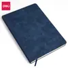 Deli 3340 Cuaderno con Tapa de Cuero A5 Piel de Oveja Vintage Papel Suave Beige Índice Reunión de Negocios Registro de Trabajo