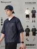 Comida callejera Verano Estilo Americano de Moda Ropa para Hombre Corte Holgado Manga Corta Ancha Malla Capas Cuello en V Camiseta de Manga Corta para Ropa de Abrigo Hombres