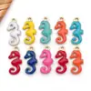 10 Tipos de Colgantes Mini de Vida Marina con Goteo de Aceite Esmaltado Estrella de Mar Pulpo Colgantes Hechos a Mano DIY Pendientes Collares Amuletos