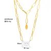 Collar S925 Plata de Ley Incrustado con Colgante Cuadrado de Circonita, Cadena para Suéter Versátil Minimalista de Alta Gama, Joyería Fresca Estilo Ins