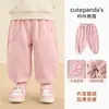 Pantalones de forro polar Kaka Panda para niños, pantalones deportivos para niños, ropa de invierno, pantalones largos de otoño e invierno para niñas, pantalones de chándal de invierno para bebé