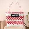 Nuevo Estilo Mismo Estilo Xiaohongshu Bolso Tejido Hecho a Mano Tailandés Bolso Cesta de Plástico Bolso de Mano para Mujer Bolso de Moda Versátil