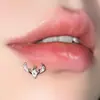 Piercing para Labio Espiral de Astas de Ciervo 1.0 Rosca Acero Inoxidable Adorno para Labio Completo de Zirconia Piercing para Hélice de Oreja Piercing de Cartílago Estilo Ins Joyería para Piercing
