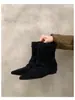 Botas de gamuza Meilad para mujer que aumentan la altura, Botas Martin, Nueva colección Otoño/Invierno 2026, Botines estilo Western, Botines cortos estilo coreano