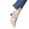 Moda Casual Nueva Primavera/Verano 2026 de Una Correa Tacón Grueso Tacón Alto Zapatos de Salón Tacón Medio Punta Fina Zapatos de Mujer Comercio Transfronterizo