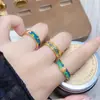 Anillo Abierto Vintage de Flor y Mariposa de Esmalte Multicolor para Mujer, Anillo de Lujo Ligero de Nicho Retro