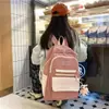 26 novos modelos de mochilas leves de grande capacidade para alunos do ensino fundamental, mochilas estilo garota doce versão coreana em cores Morandi