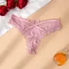 Calcinha de Renda Transfronteiriça, Tiras Cruzadas Femininas de Cintura Baixa, Tanga Estilo Europeu e Americano para Atacado, Estilo Popular, Sem Costura e Respirável