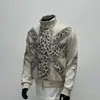 Sudadera con Capucha de Cuello Alto Estampado de Leopardo y Estrellas Estilo Retro Americano para Hombres y Mujeres Estilo Urbano Fresca Corta Ancha Versátil Cárdigan Ropa de Abrigo Hombre
