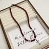 Colar com pingente de contas cruzadas estilo legal doce feminino design de nicho vintage pulseira vermelha ankora corrente de clavícula na moda