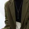 Diseño geométrico estilo coreano corazón anudado borla cadena de suéter ajustable nicho collar chapado en oro de 18 quilates joyería M045
