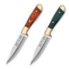 Cuchillo de Fruta de Imitación Madera para el Hogar, Cuchillo para Carne, Pelador de Acero Inoxidable con Funda de Cuero, Cortador de Carne Manual Mongol para Carne