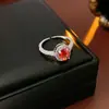 Pulseira Anel Flor de Zircônia Super Brilhante Oval, Joia Versátil de Nicho de Luxo com Design Exquisito e Sensação de Luxo Leve