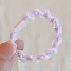 Anillo para el Cabello de Color Claro Liso Elegante para Mujer Hebilla Plana Pequeña de Encaje Flor de Maíz Alta Elasticidad Cuerda para Recoger la Cola de Caballo Accesorios para el Cabello DIY