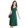 Vestido Sling sin Mangas para Mujer Verano 2024 Nuevo Elegante de Gama Alta con Cintura Traje Falda Base Interior