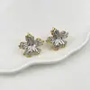 Nuevos Aretes de Clip Florales de Doble Capa de Bloques de Color Simples para Mujer, Pendientes de Temperamento de Lujo Ligero 2025 Estilo Francés de Alta Gama Tachuelas al por Mayor