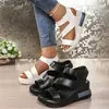 Sandalias de Verano 2026 Estilo Coreano Nuevo, con Velcro, Suela Gruesa para Mujer, Transpirables, Punta Abierta, Tira Tejida, Cuña, Zapatos de Playa, Tallas Grandes