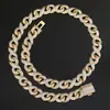Cadena Cubana de Figura de Ocho con Diamantes Completos de 15 mm Transfronteriza Europea y Americana Cadena Cubana Collar para Hombre Joyería de Nicho Hip-Hop de Lujo Ligero Personalizado