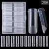 Uña uña uña 120 caja cristal extensión uña molde con escala papel soporte libre modelo extensión pegamento molde de uña 20#