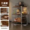 Estante de armazenamento de chão estilo japonês, prateleira de armazenamento multicamadas para sala de estar, cozinha, varanda, estante de armazenamento, pequena prateleira de exibição