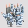 Guantes de Pesca para Exteriores de Verano, Protección Solar, Tres Dedos, Resistentes al Desgaste, Gruesos, Antideslizantes y Antiarañazos para Pesca en el Mar, Ciclismo y Conducción