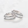 Nueva Línea de Plata Esterlina doble fila diamante hebilla de oreja transfronteriza Moda Estilo lujo ligero niña pequeño anillo de oreja joyería para la oreja hebilla de oreja
