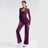 Conjunto de yoga com zíper e gola alta transfronteiriço para mulheres, conjunto casual de manga longa para fitness de secagem rápida, jaqueta esportiva versátil de alta qualidade